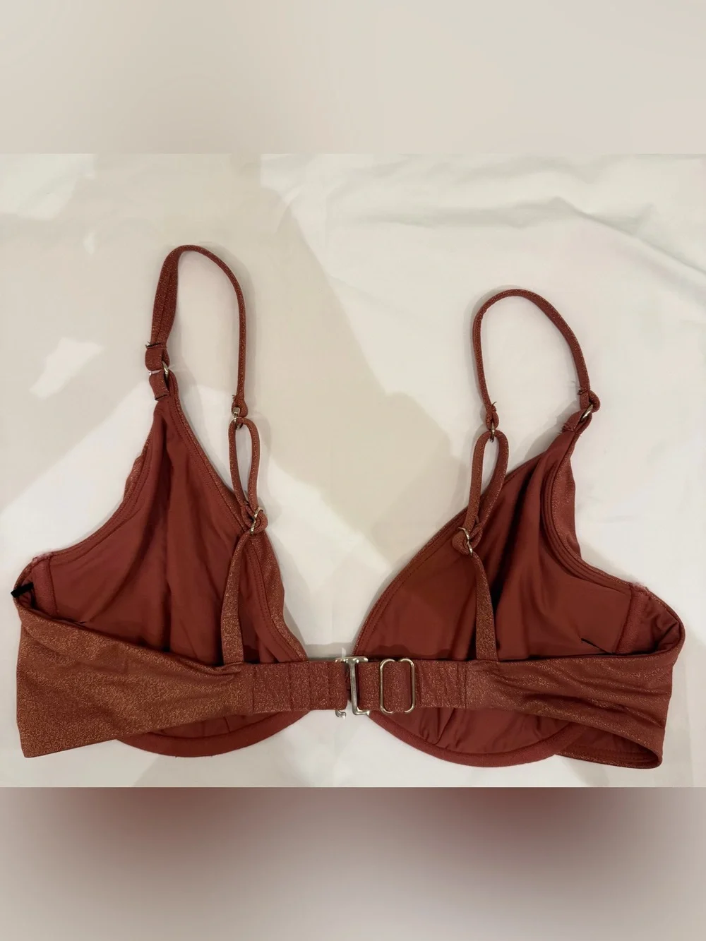 Everything But Water Ryan Shimmer Underwire Bikini Top 38DD Spice